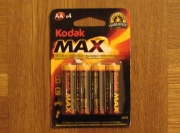 4 Kodak Max Alkaline Batterien AA Mignon