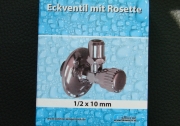 Armatur Eckventil mit Rosette 10mm Bad