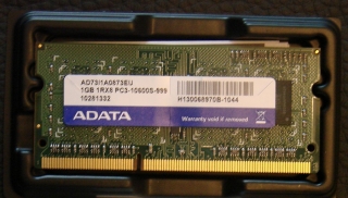 Originalbild zum Tauschartikel 1GB RAM PC3-10600 Samsung Netbook ADATA