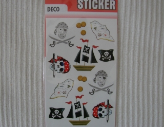 Originalbild zum Tauschartikel Piraten Sticker Deco Totenkopf Schiff