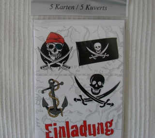 Originalbild zum Tauschartikel Piraten Einladungen mit Kuverts - Karten